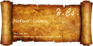 Hafner Csaba névjegykártya